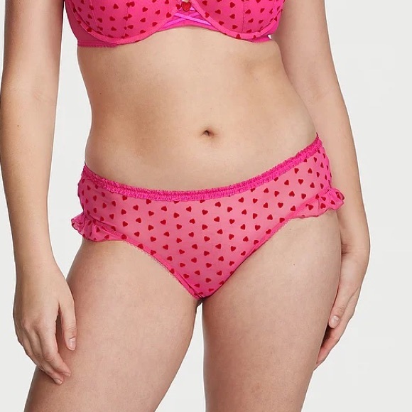 Victoria's Secret Tease Cheeky Panty Pink with Hearts Large NEW - Picture 5 of 8